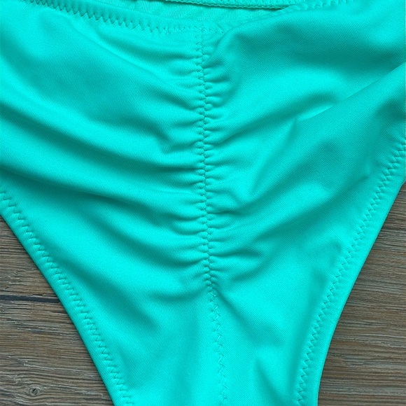 Victoria's Secret Teal Brazil Cheeky Bikini Bottom Ruched Back-S (Top Sold Sep) - Picture 5 of 10
